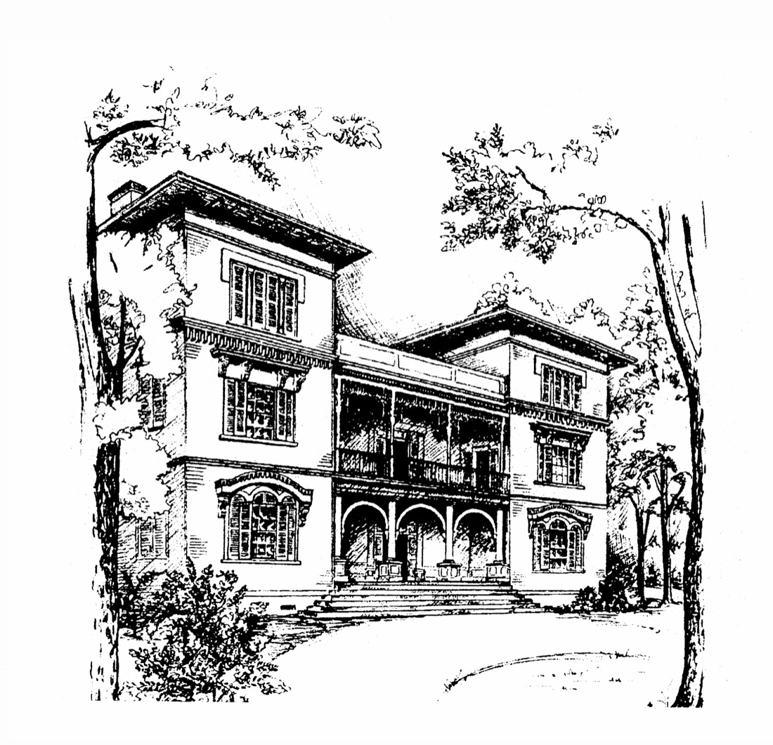 Historic rendering of The Towers